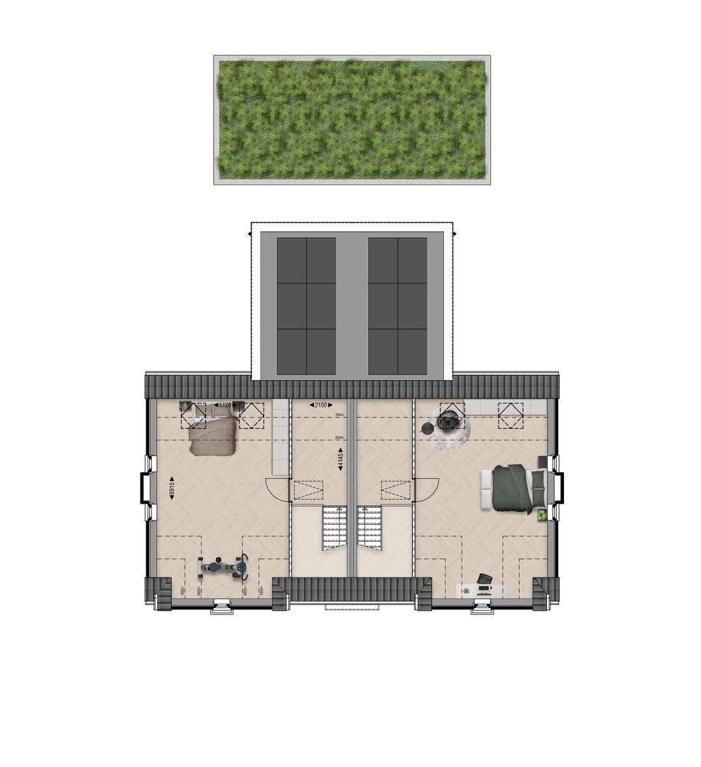 Plattegrond tweekap basis verdieping