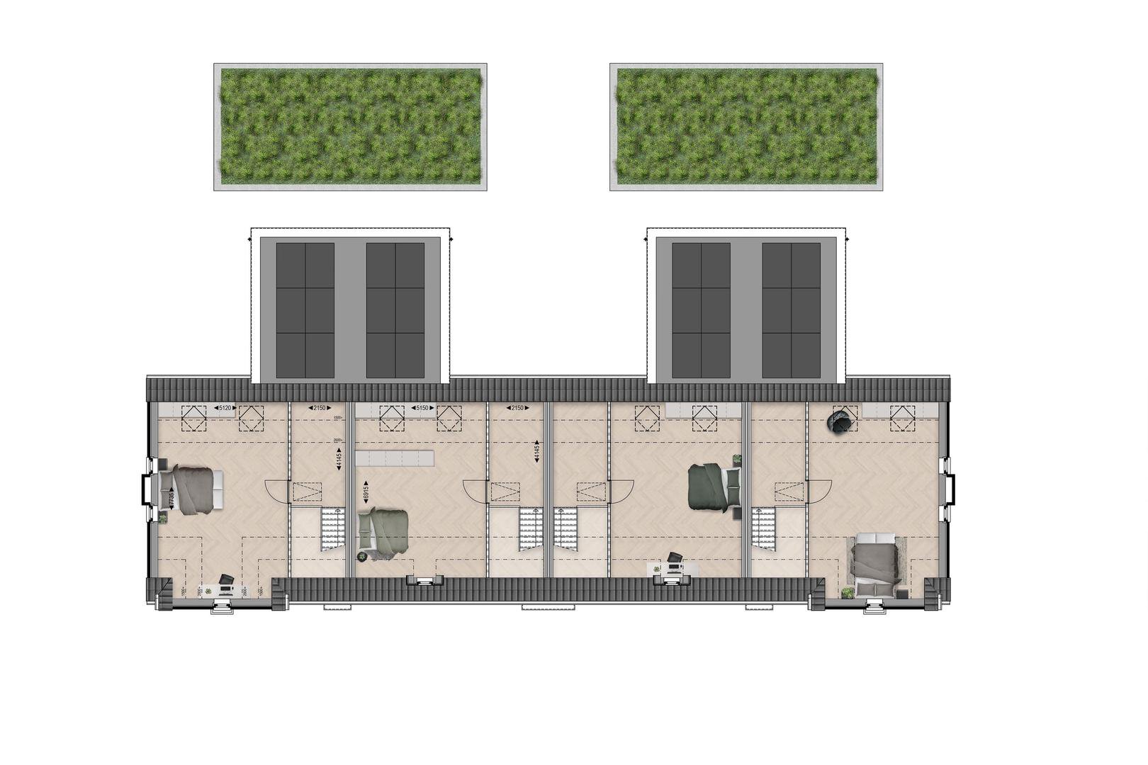 Plattegrond rijwoning basis verdieping